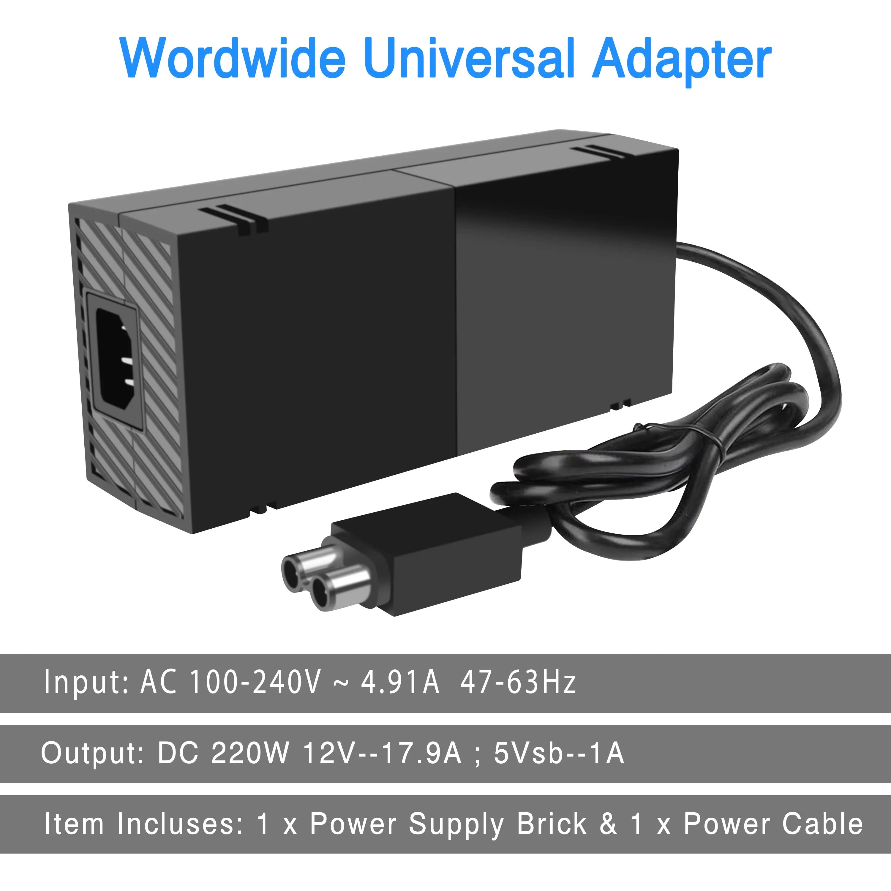 NATNO Power Sizeupply Brick for Xbox One Game Console with Power Cord, Cool and Low Noise [220W 12V 17.9A]