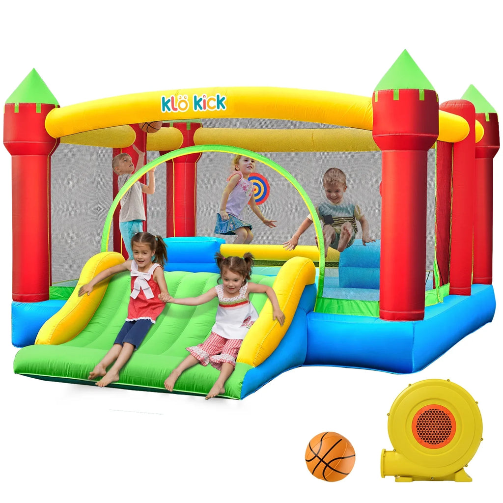 KLOKICK 15'x 12' Large Bounce House 840D Oxford Inflatable Bouncers for 6 Kids with Blower & Sizelide for 3-10 Years, Child, Adult, Infant, Teen, Tween