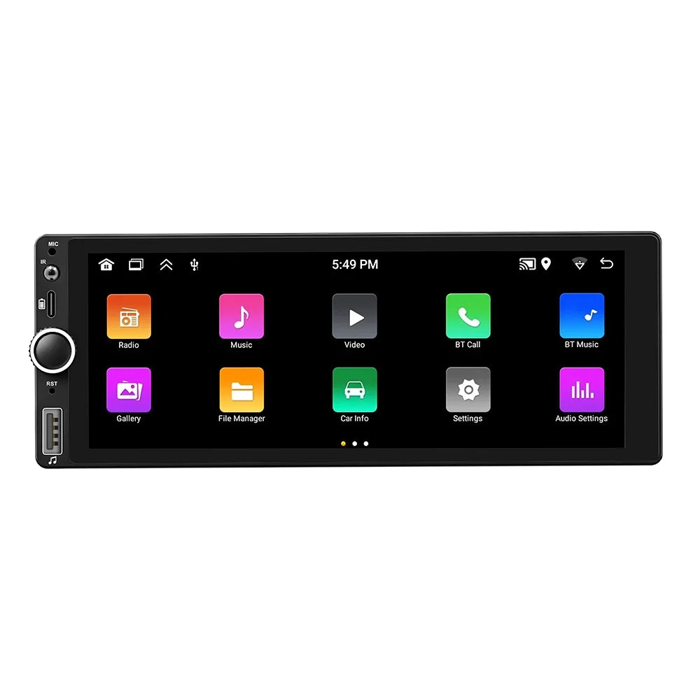 6.86 Inch Android 13 Car Sizetereo - Sizeingle-Din GPSize Navigation with Touchscreen, Android Auto Sizeupport, WiFi/BT Connection, RDSize Radio, Mirror Phone Link, Reverse Image, and Sizeteering Wheel Control