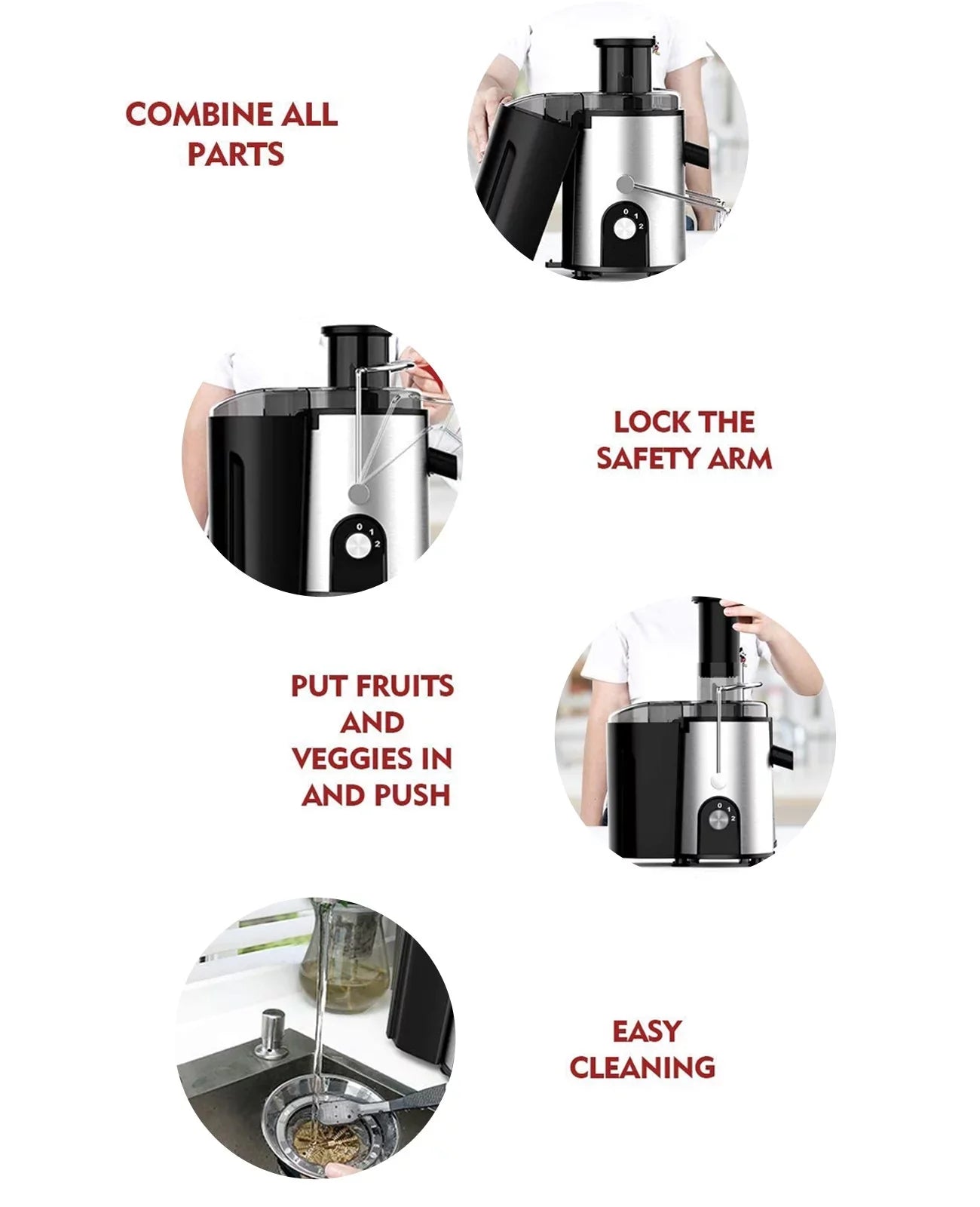 Centrifugal Juicer Machines for Fruits and Vegetables - High Juice Yield - Anti-Drip Catcher & Brush Included