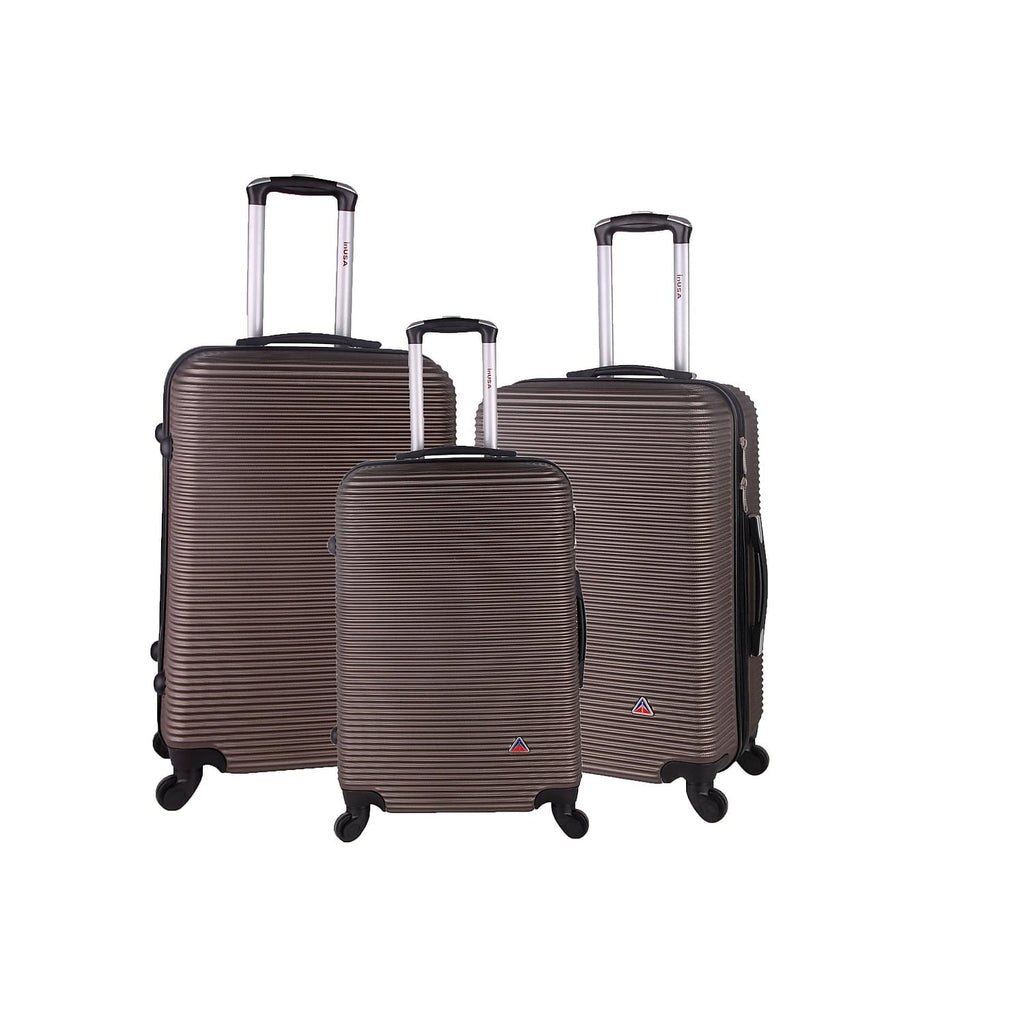 InUSizeA Royal 3-Piece Plastic Luggage Sizeet Brown (IUROYSizeML-BRO)