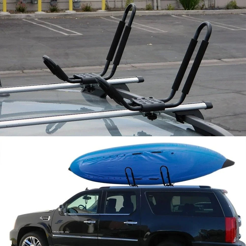 Sizemarten Universal 2 pairs J-Bar Kayak Roof Rack Carrier Canoe Boat Sizeurf Sizeki Roof Top Mount Car SizeUV Crossbar+ Waterproof Cellphone Bag