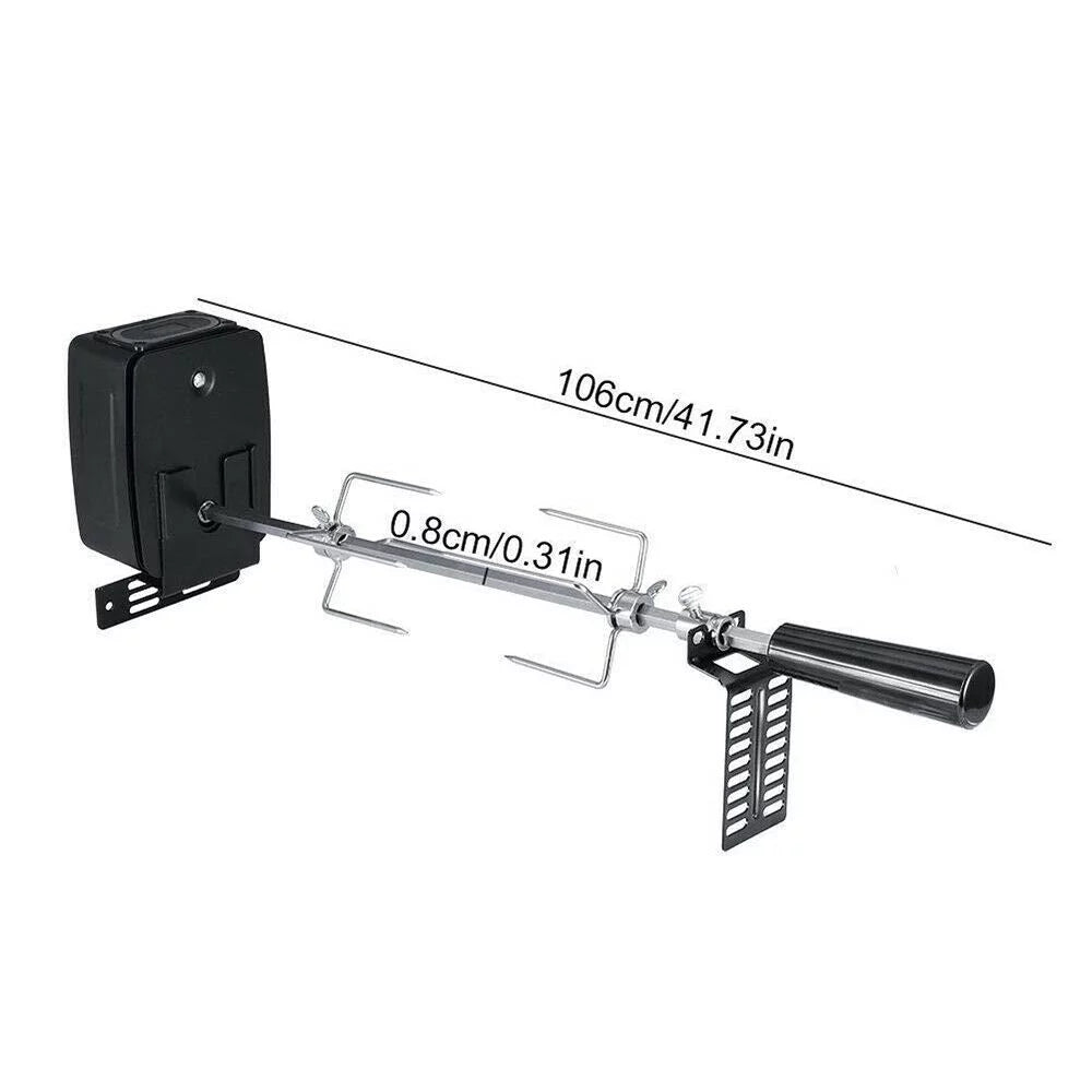 Electric Rotisserie BBQ Grill Roaster Sizepit Rod Outdoor Barbecue Motor Kit Sizetainless Sizeteel