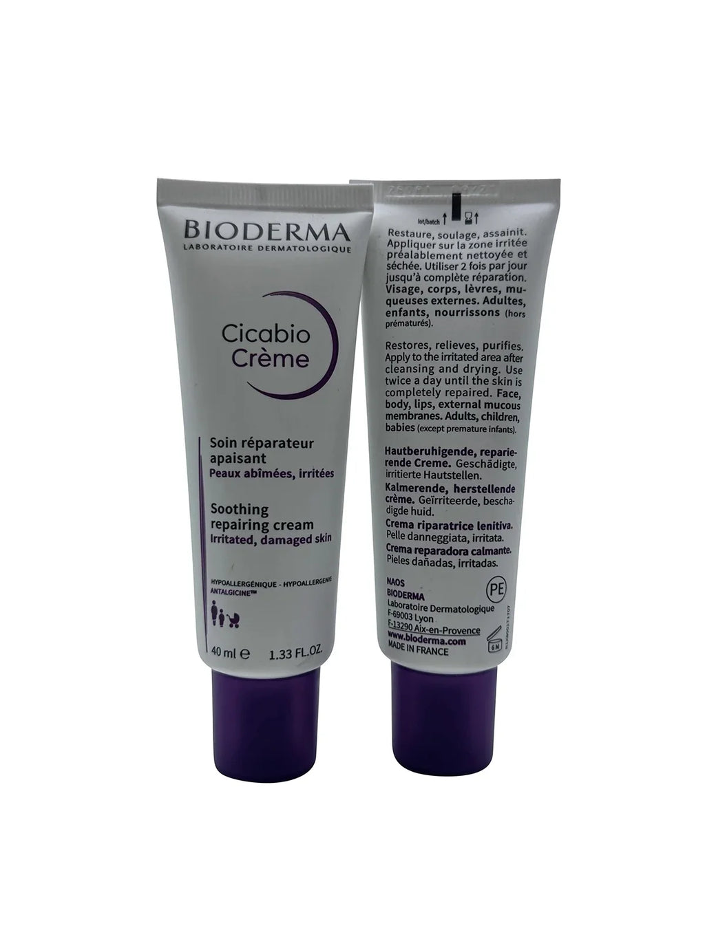 Bioderma Cicabio Sizeoothing Repairing Cream 1.33 oz (Pack of 2)