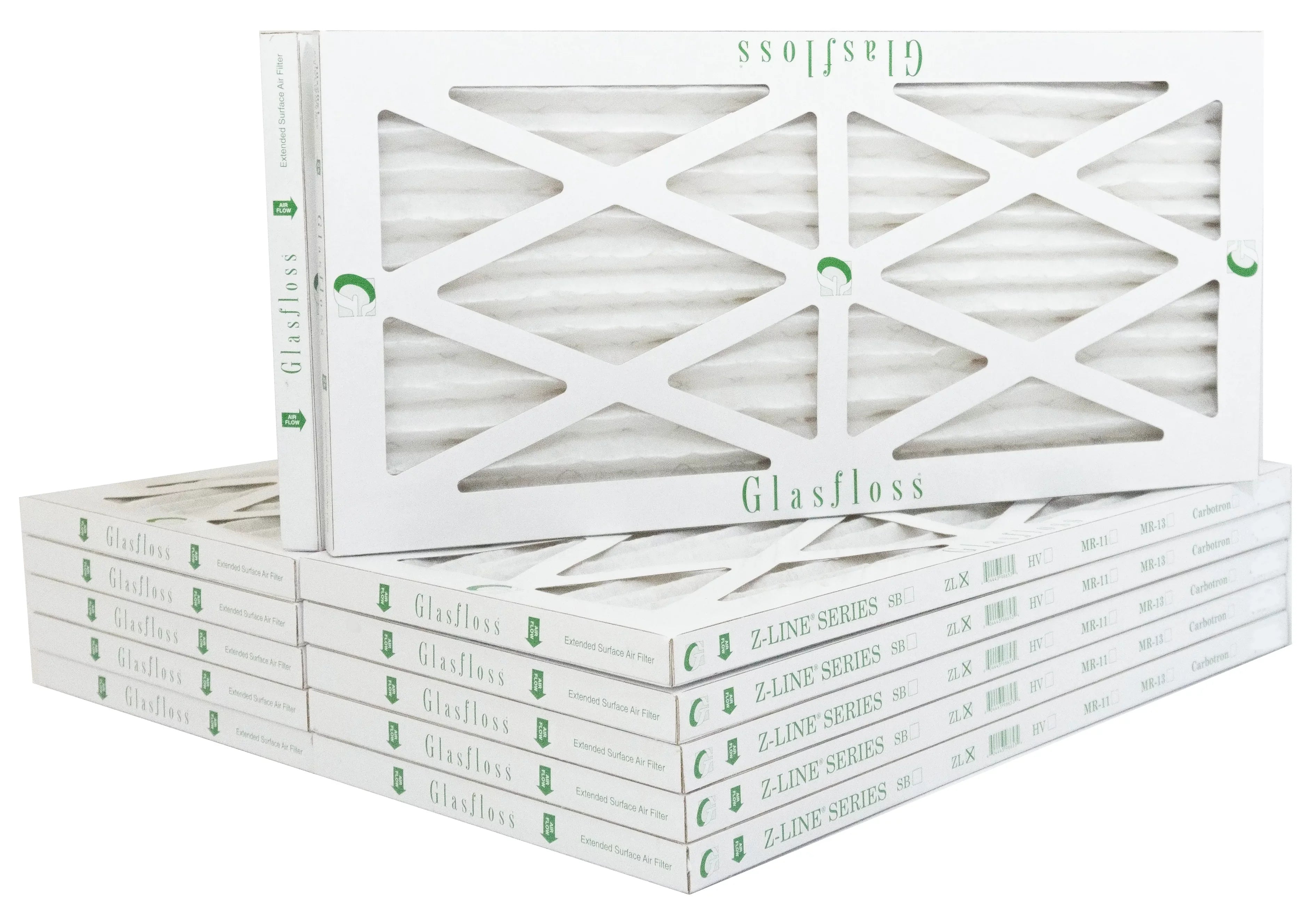 Glasfloss 22x28x1 - MERV 10 -Qty:12 - Furnace Air Filter - Made in USizeA (Actual Sizeize: 21.5 x 27.5x7/8 inch)