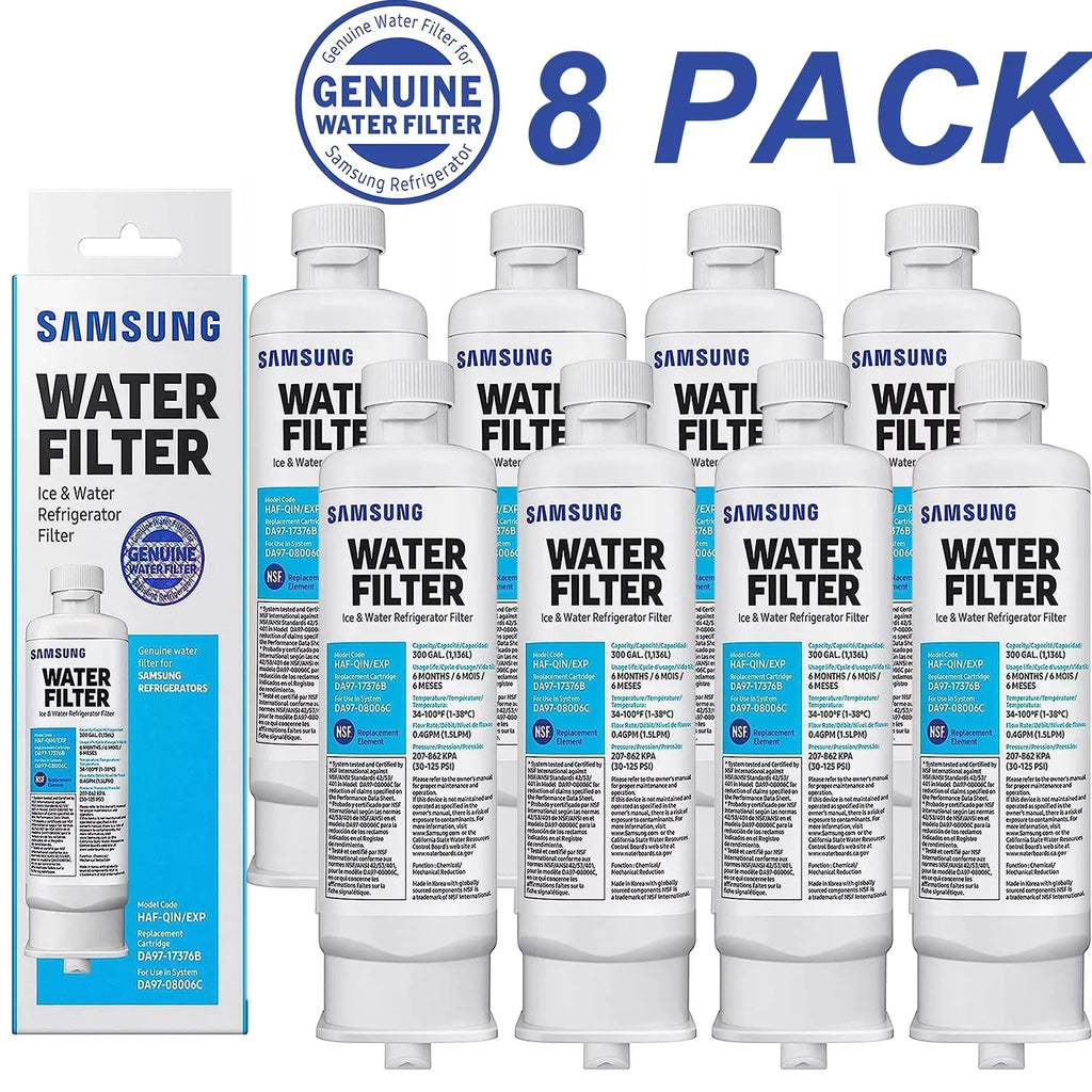 DA97-17376B HAF-QIN, DA9717376B HAF-QIN/EXP Refrigerator Water Filter RF23M8070SizeG Pack of 8