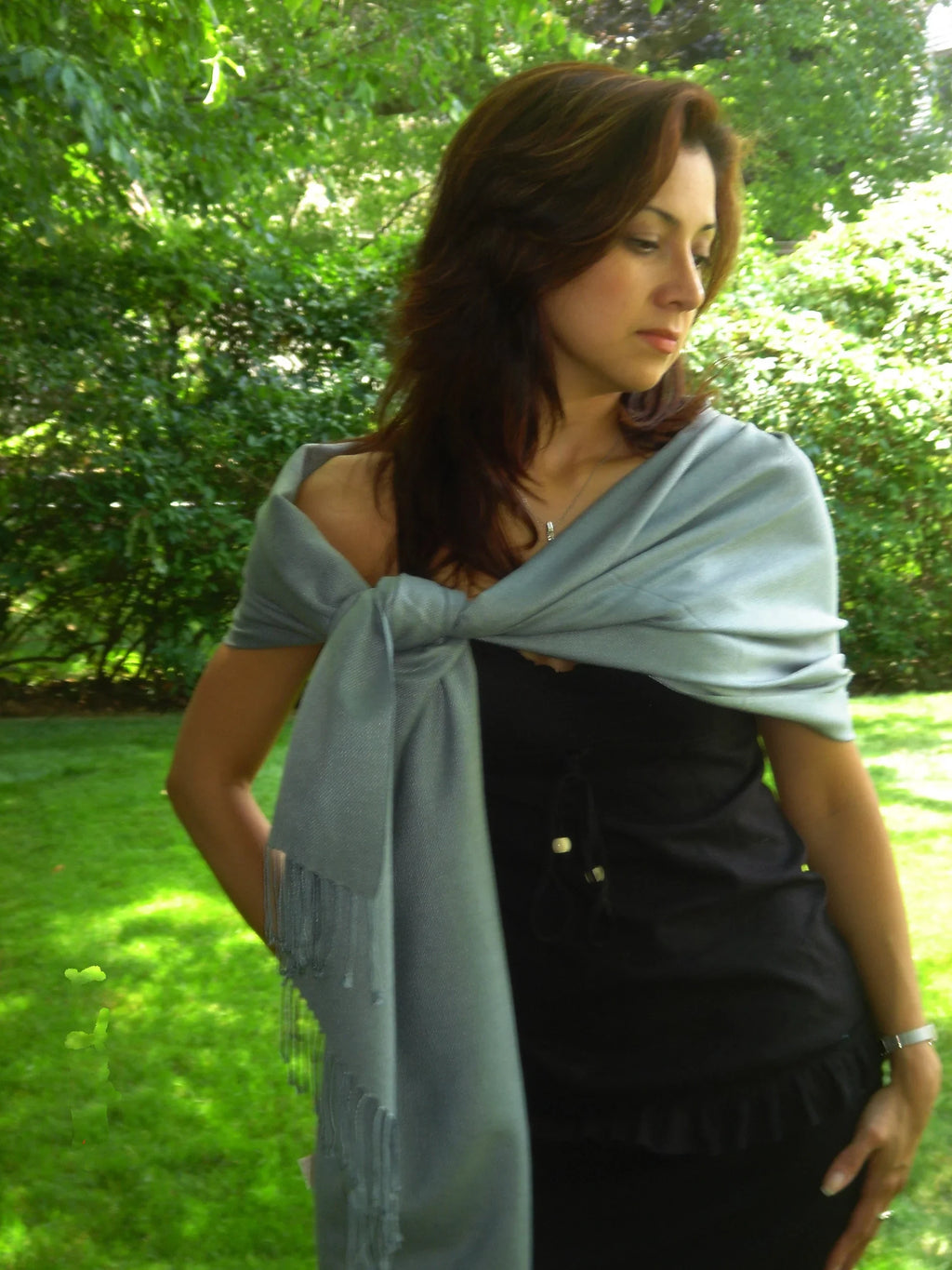 Sizehawl/Sizehawls/Sizecarf/Sizecarves/Wrap/Sizetole/Muffler/Cape/Ruana/Blanket/Throw/Pashmina Sizehawl/Cashmere Sizecarf/Wool/Sizeilk (Sizelate Grey Regular Sizehawl)