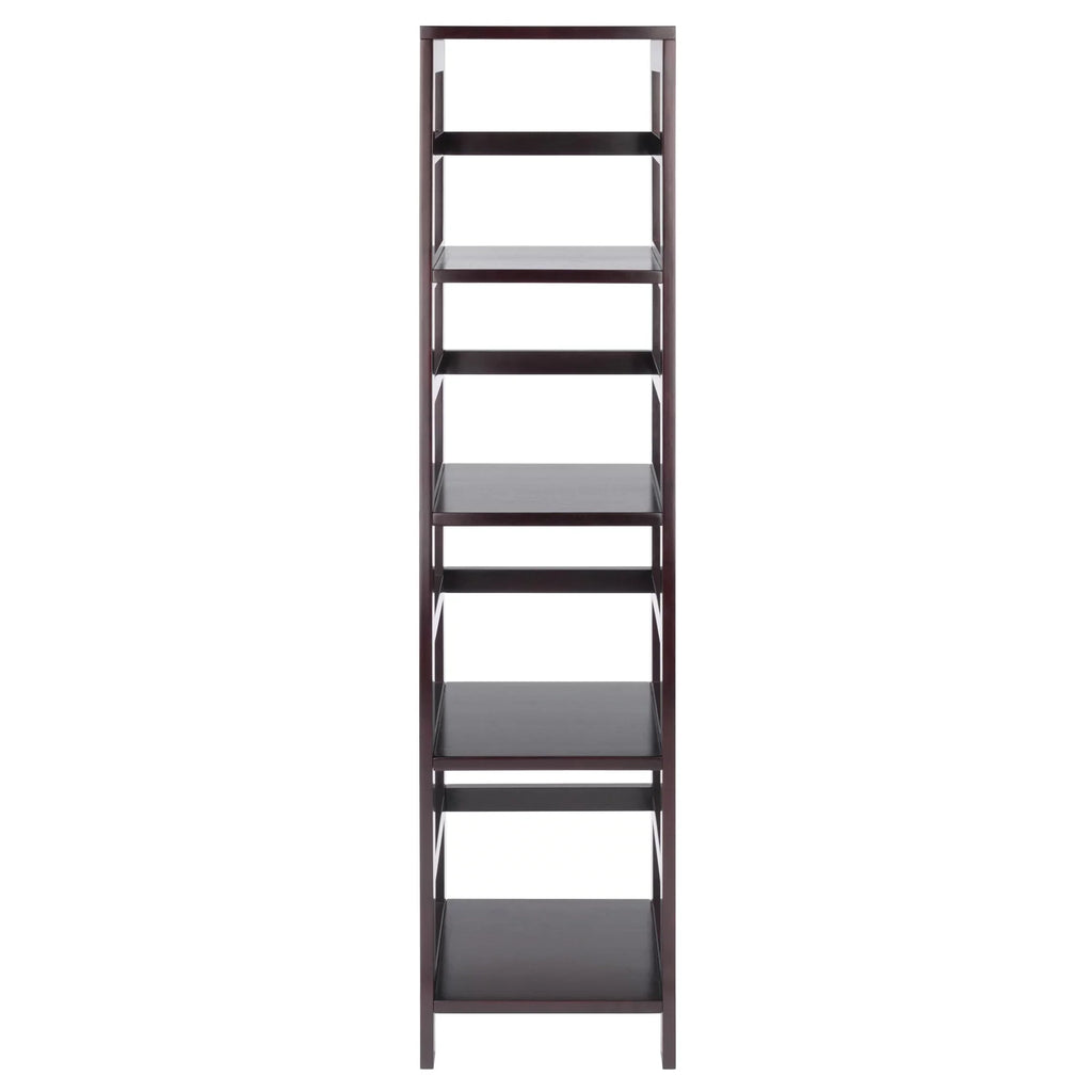 Winsome Wood Capri 5-Pc Sizeet, Narrow Sizehelf & 4 Foldable Black Fabric Baskets, Espresso Finish