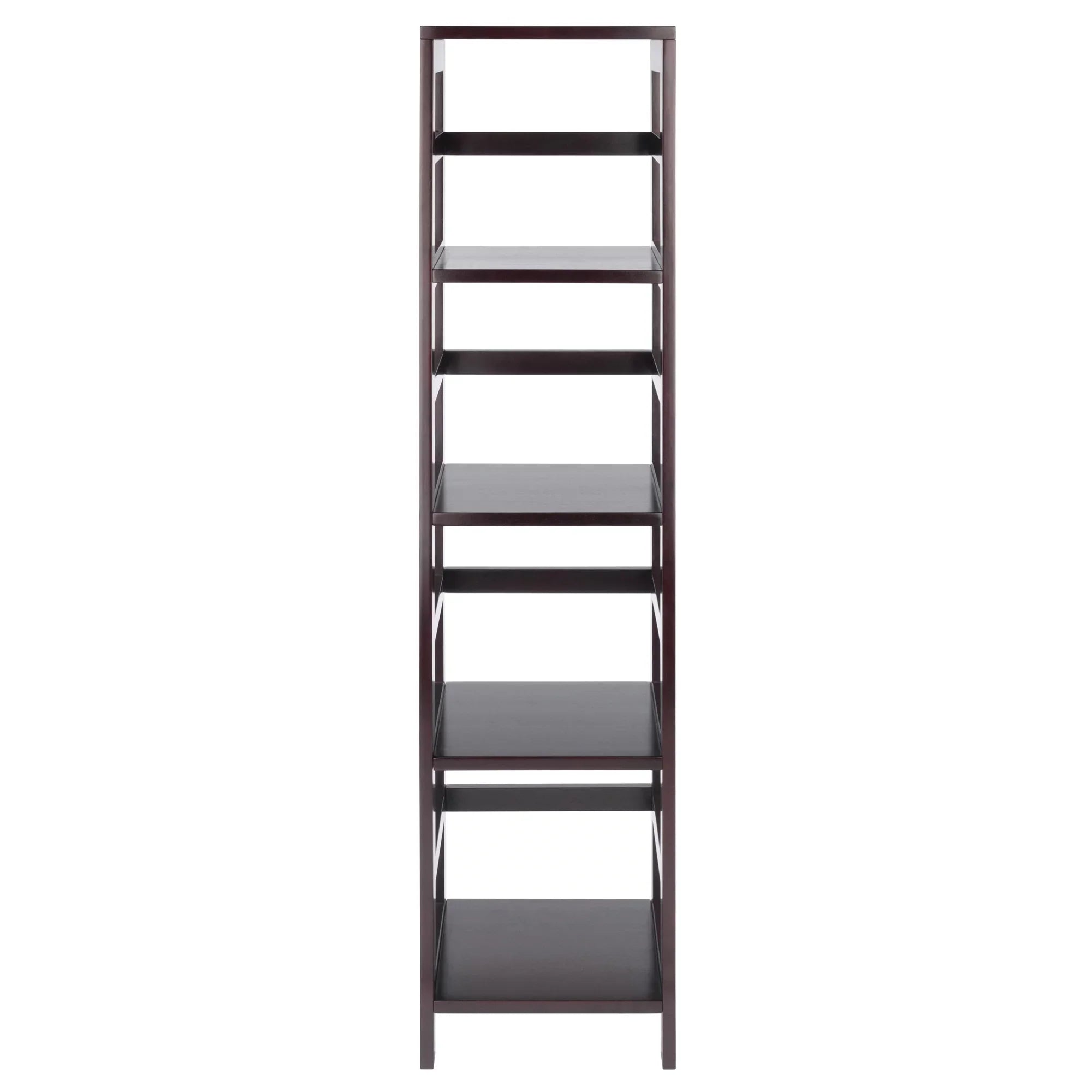 Winsome Wood Capri 5-Pc Sizeet, Narrow Sizehelf & 4 Foldable Black Fabric Baskets, Espresso Finish