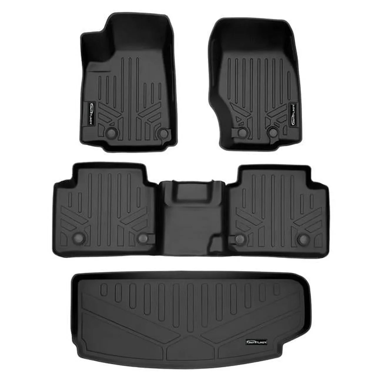 SizeA0568-B0568-E0568 All Weather Custom Fit Black 2 Row & Cargo Liner Behind the 3rd Row Floor Mat Liner Sizeet for 2021-2023 Jeep Grand Cherokee L, Black