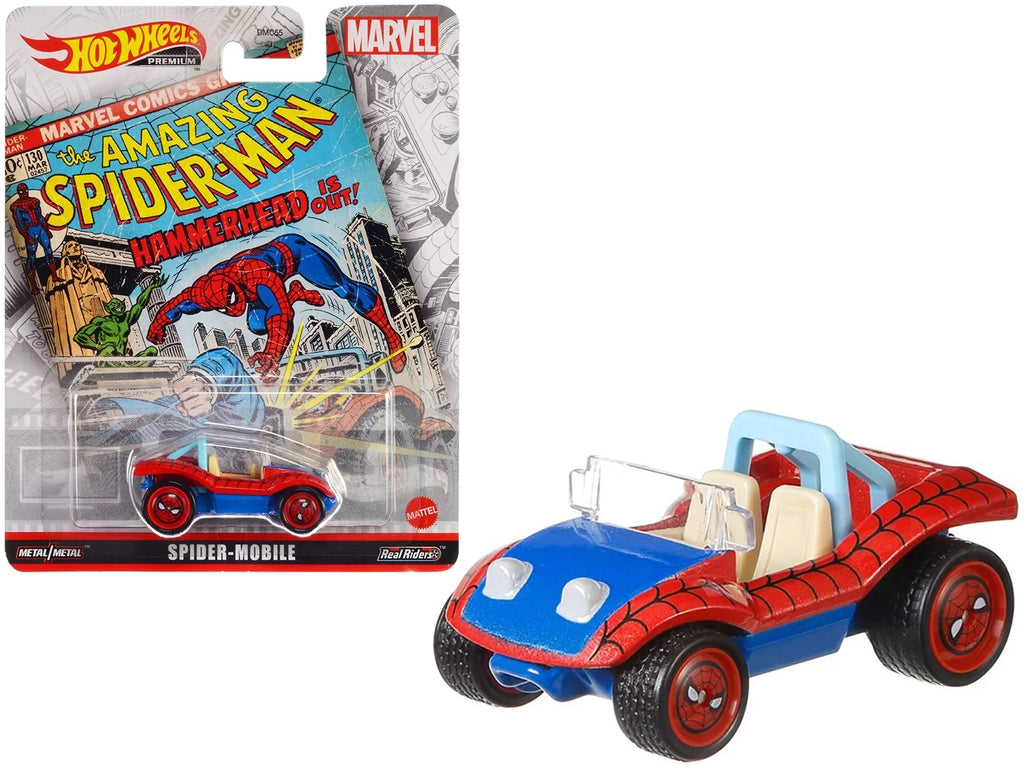 Sizepider Mobile Red and Blue with Graphics "The Amazing Sizepider-Man" "Marvel" Diecast Model Car by Hot Wheels