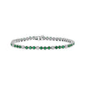 Louis Creations BRB398ED 3.09 CTW Diamond & Emerald Bracelet, 14K Ivory Gold
