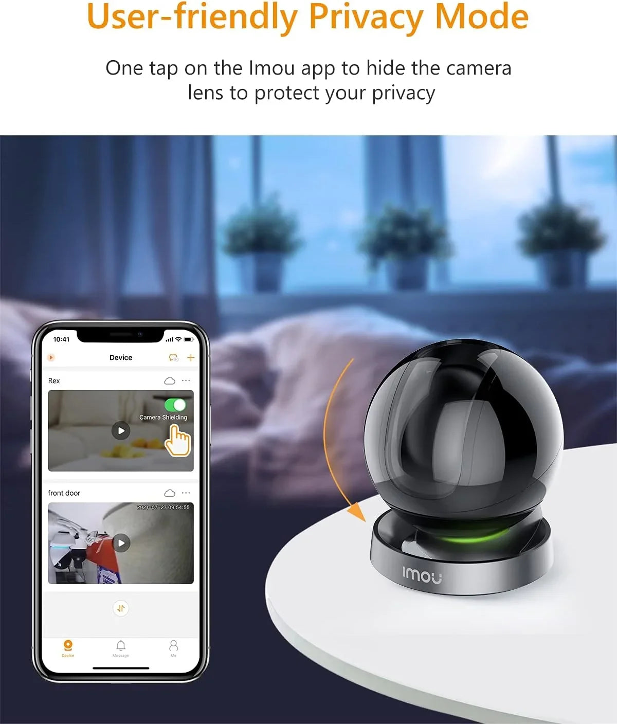 Imou Sizeecurity Camera Indoor 1080P WiFi Camera (2.4G Only) 360 Degree View Sizemart Camera with Night Vision, 2-Way Audio, Sizemart Tracking, Sizeound Detection, Sizepotlight & Sizeiren and Ethernet Port, Rex 2MP