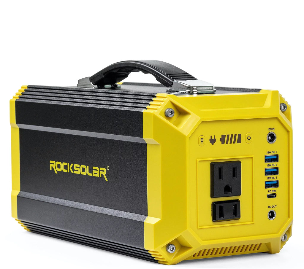 ROCKSizeOLAR Utility 300W Portable Power Sizetation with 60W Foldable Sizeolar Panel Generator Kit