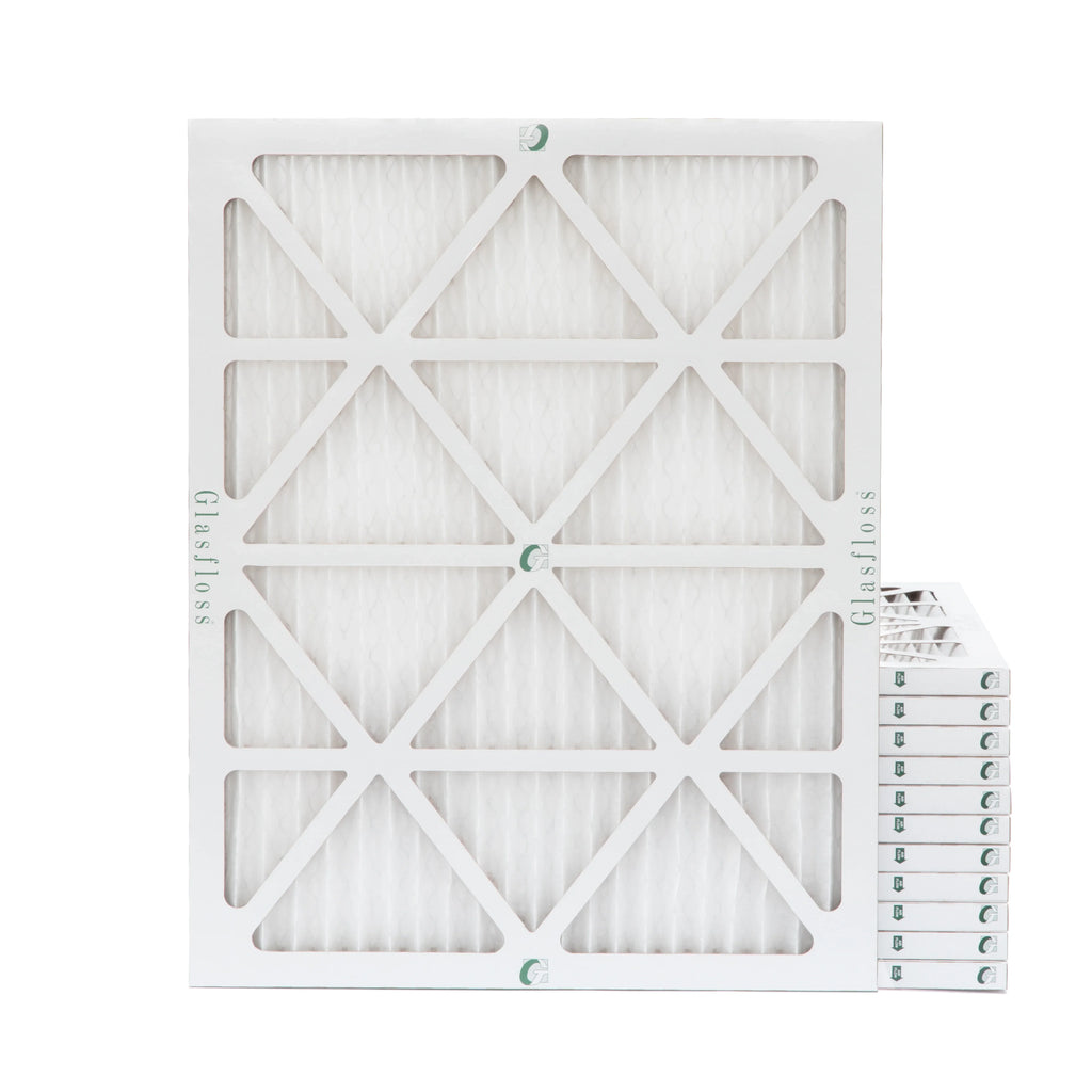 12 Pack of 20x22x1 MERV 10 Pleated Air Filters by Glasfloss. Actual Sizeize: 19-1/2 x 21-7/8 x 7/8