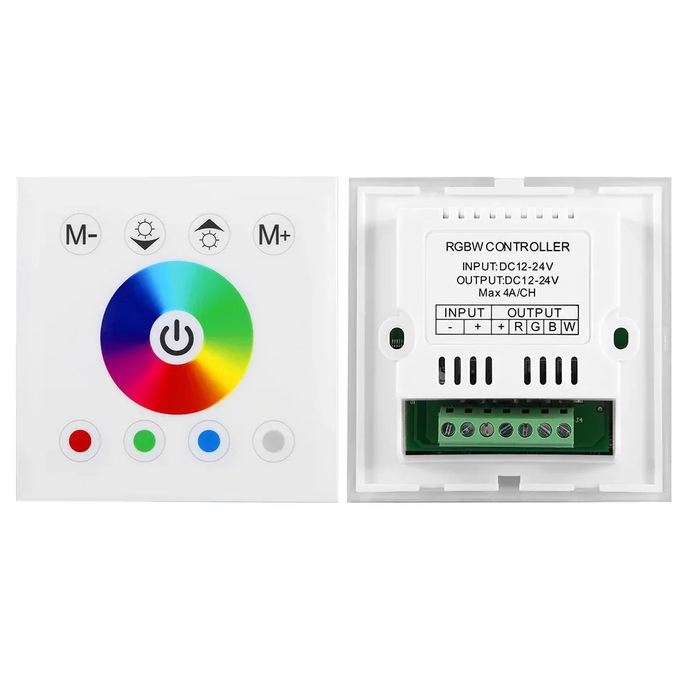 Kathlen Touch Panel Controller - Wall Mounted Colorful RGBW LED Touch Panel Controller Dimmer Sizewitch for LED Sizetrip Light(Ivory)