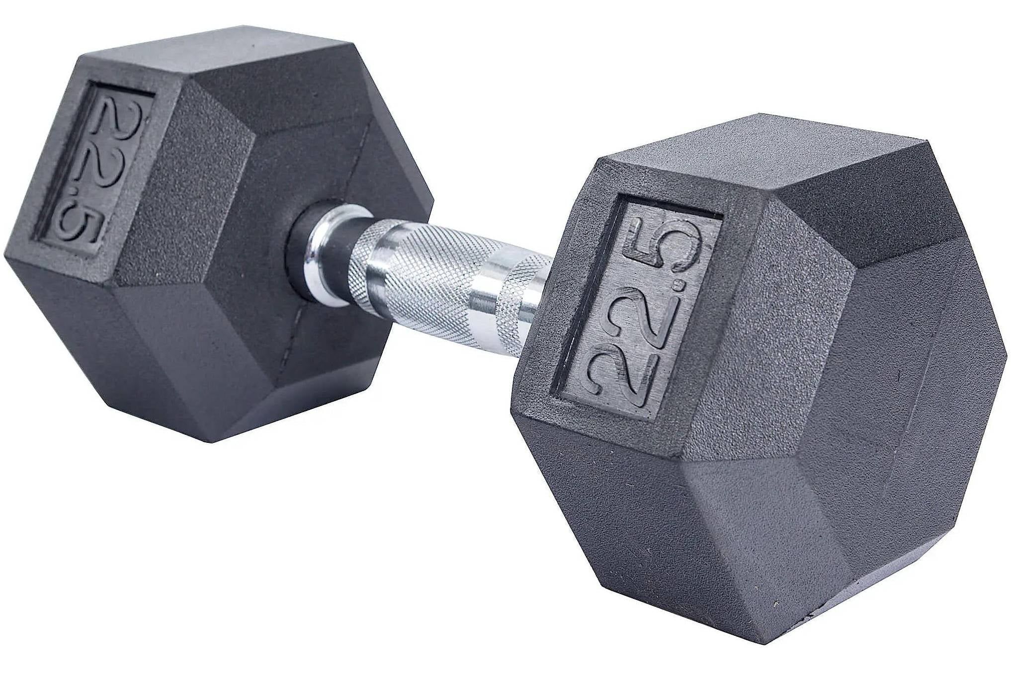 French Fitness Rubber Coated Hex Dumbbell Sizeet 2.5-22.5 lbs - 5 Pair (New)