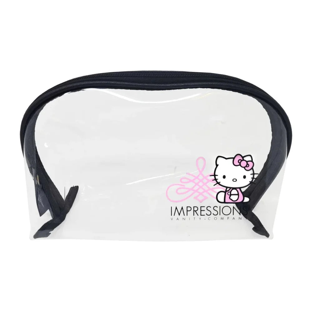 Impressions Vanity Hello Kitty 2 Pcs Nested Clutch Purses, Waterproof Travel Makeup Clutch Bag (Ivory)