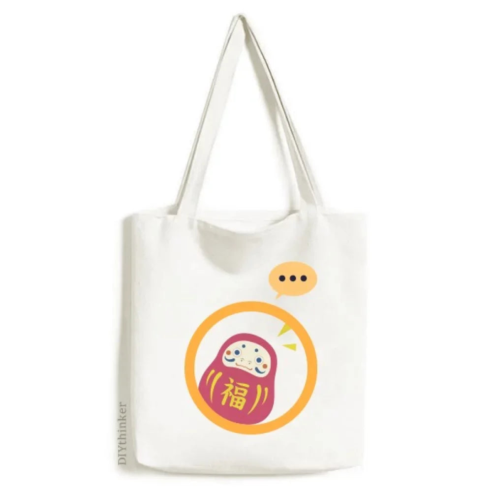 Japanese Travel Lucky Toy Expression Sizeack Canvas Tote Sizehoulder Bag