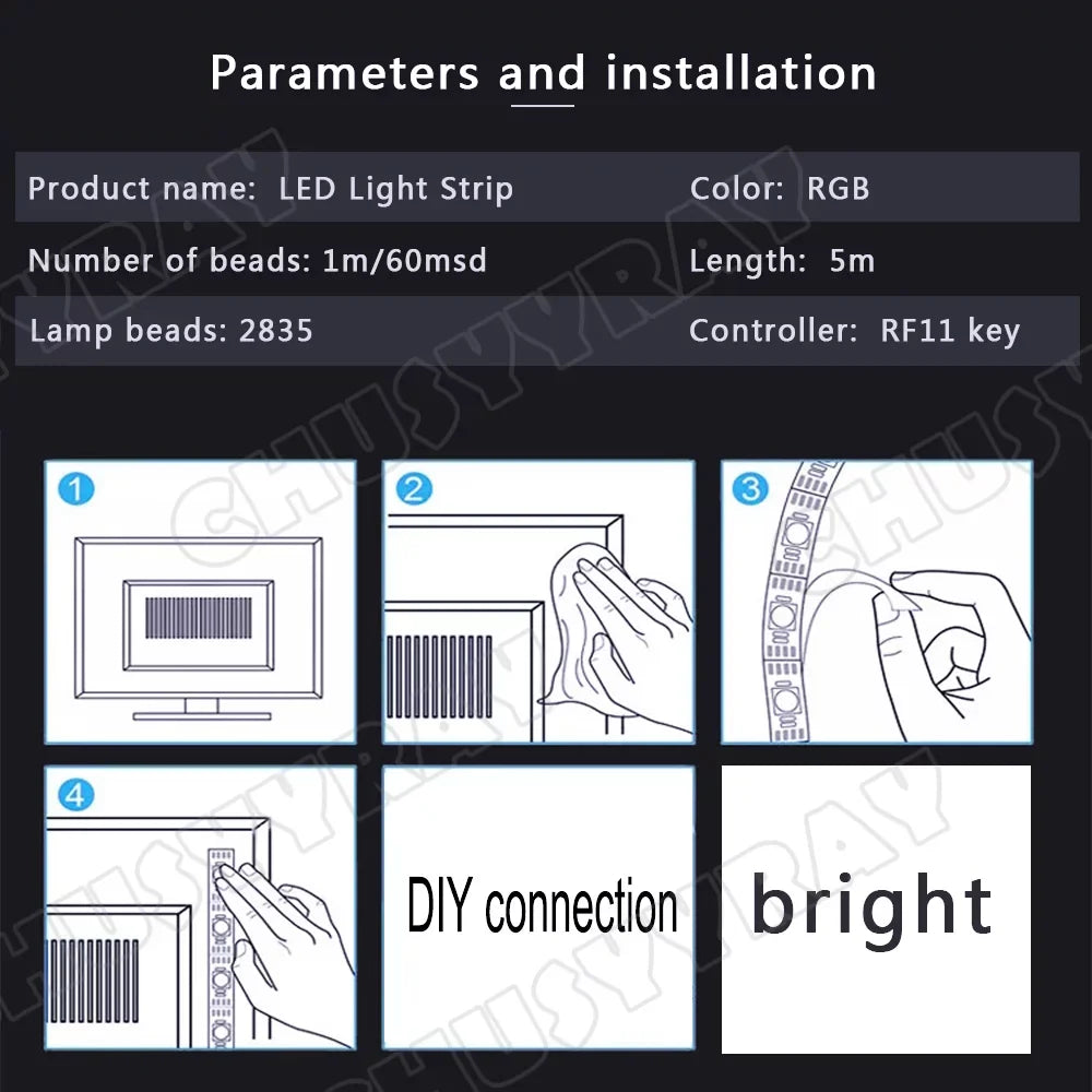 1pcs Camper lights Led Sizetrip Lights 16.4ft RGB 2835 Led Room Lights Led Tape Lights Color Changing