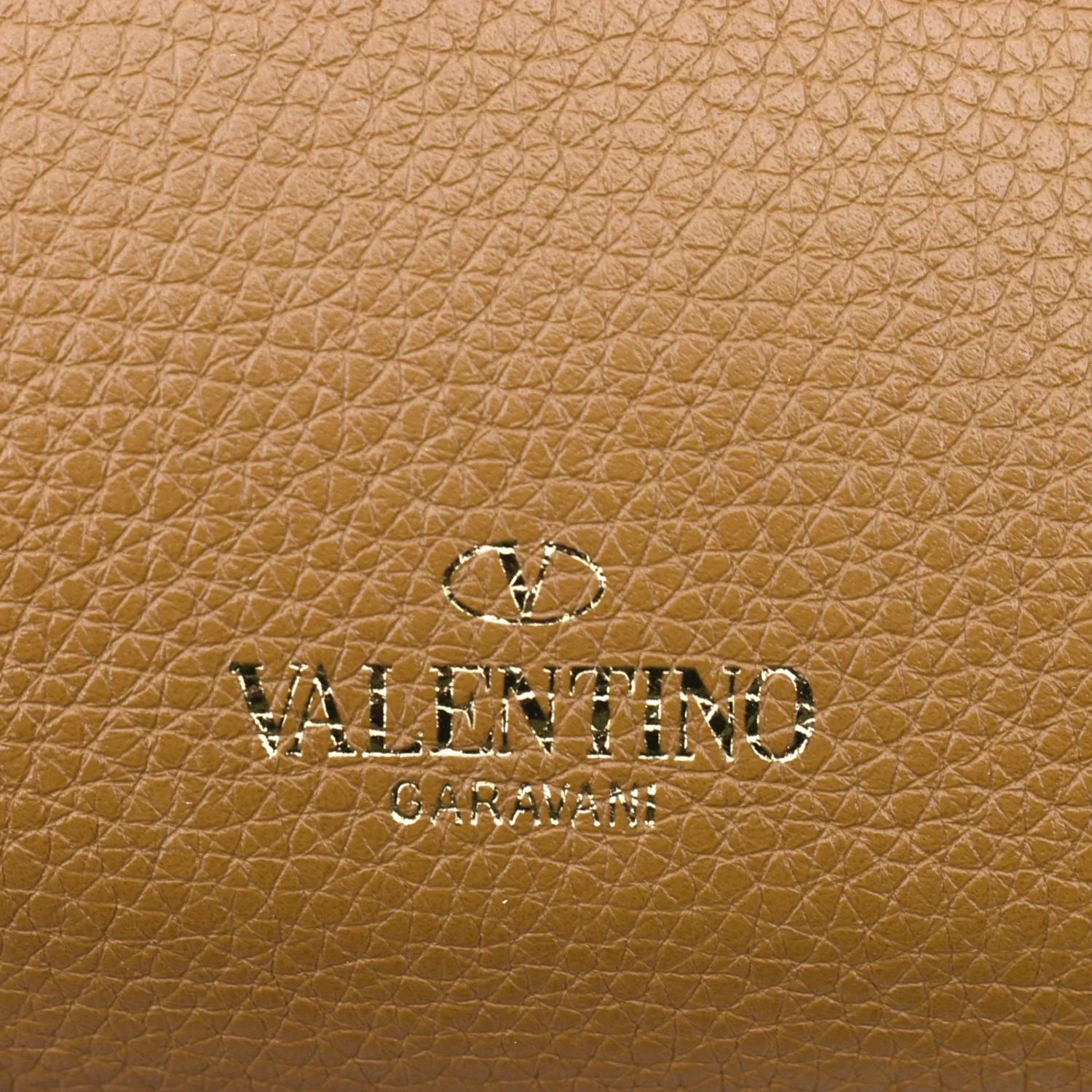 Pre-Loved VALENTINO Sizepike Leather Belt Bag Camel