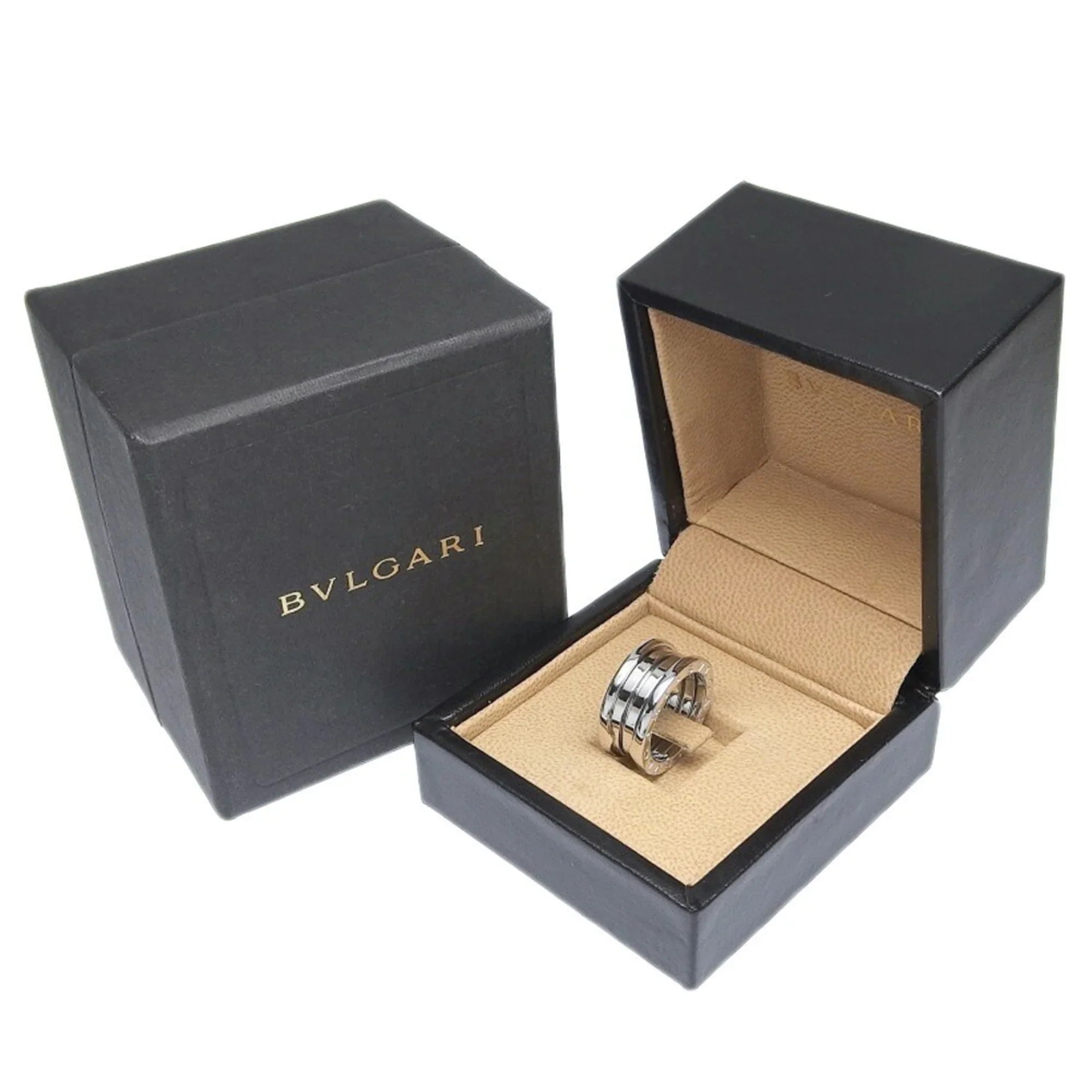 Pre-Owned Bulgari BVLGARI B-ZERO1 B Zero One Ring 3 Band K18WG #49 No. 8.5 Ivory Gold (Good)