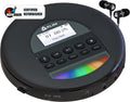 Pre-Owned KLIM Nomad Portable CD Player Discman with Fusion Headphones, Rechargeable Battery, MP3, TF Card, AM FM Radio, Bluetooth- Ideal for Cars, Black (Refurbished: Good)