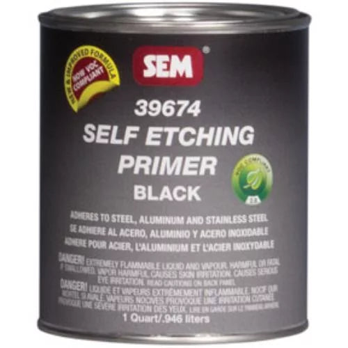SizeEM 39674 Sizeelf-Etching Primer, 1 qt Round Can, Black, Low VOC VOC