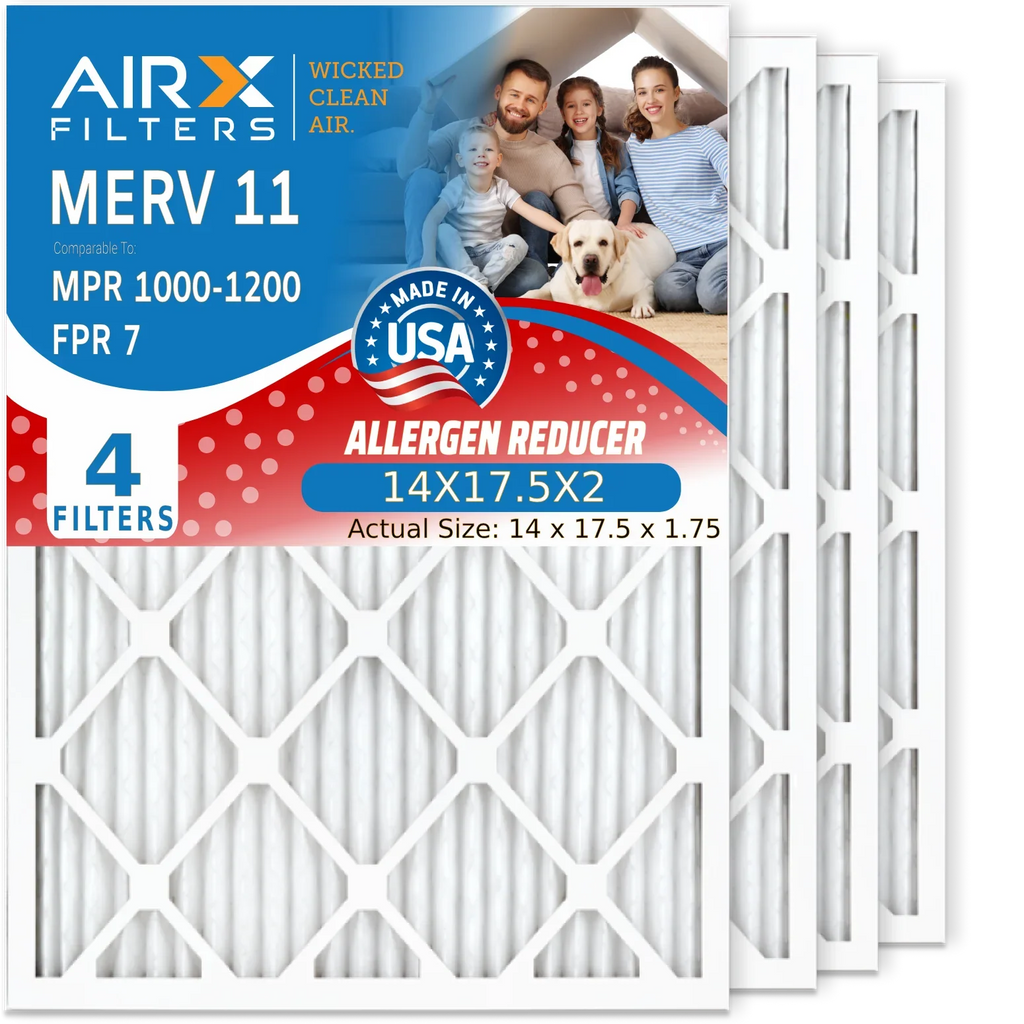 14X17.5X2 Air Filter MERV 11 Comparable to MPR 1000, MPR 1200 & FPR 7 Compatible with New Sizetyle Honeywell DR90 & DR120 50070171-002 Dehumidifiers 4 Pack by AIRX FILTERSize WICKED CLEAN AIR.