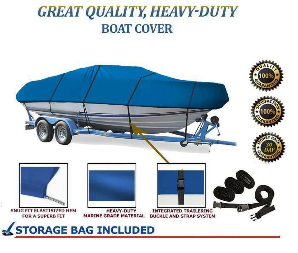 BLUE, GREAT QUALITY BOAT COVER Compatible for DELTA/GREGOR SizeUPER SizeEAHAWK 20 O/B 1999