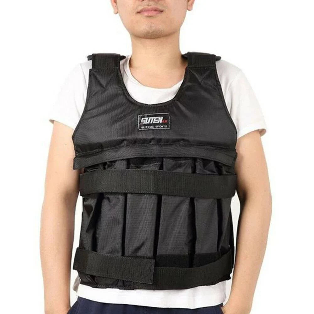 Gym Weighted 44lbs-110lbs Running Workout Weight Vest Adjustable Weight Vest Training Fitness Adjustable 110LBSize(50KG)