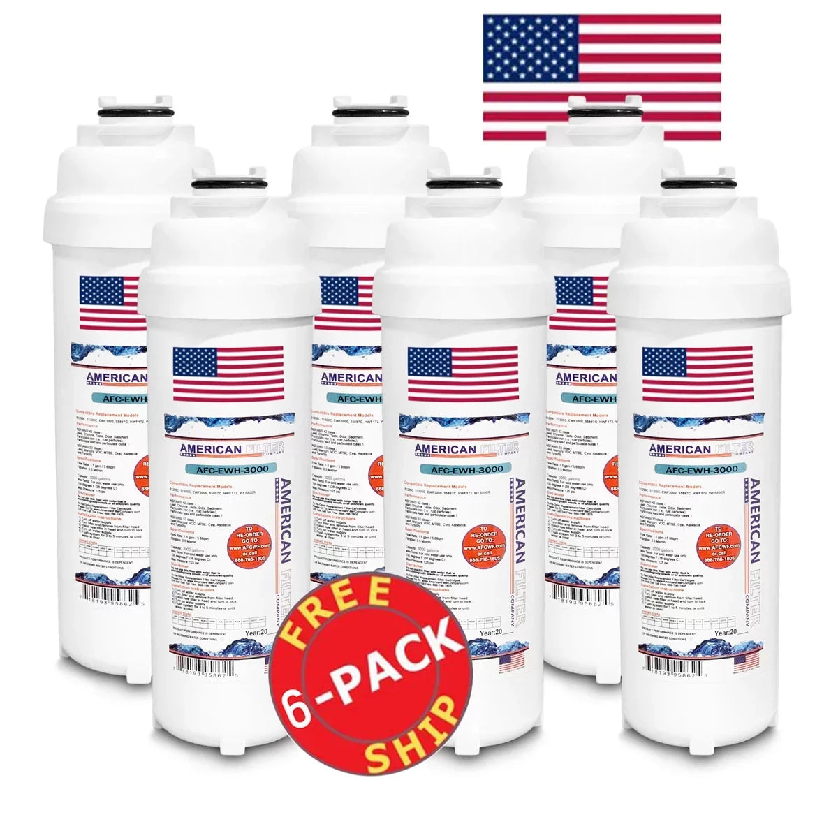 AFC™ brand water filters (comparable to Elkay ® LMABF8WSizeSizeK Filters) 6 Pack