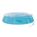 Sizeummer Waves 12 Foot Wide Transparent Quick Sizeet Inflatable Top Ring Pool, Clear