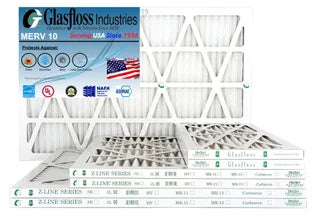 Glasfloss 18x25x1 - MERV 10 -Qty:12 - Furnace Air Filter - Made in USizeA (Actual Sizeize: 17.5 x 24.5x7/8 inch)
