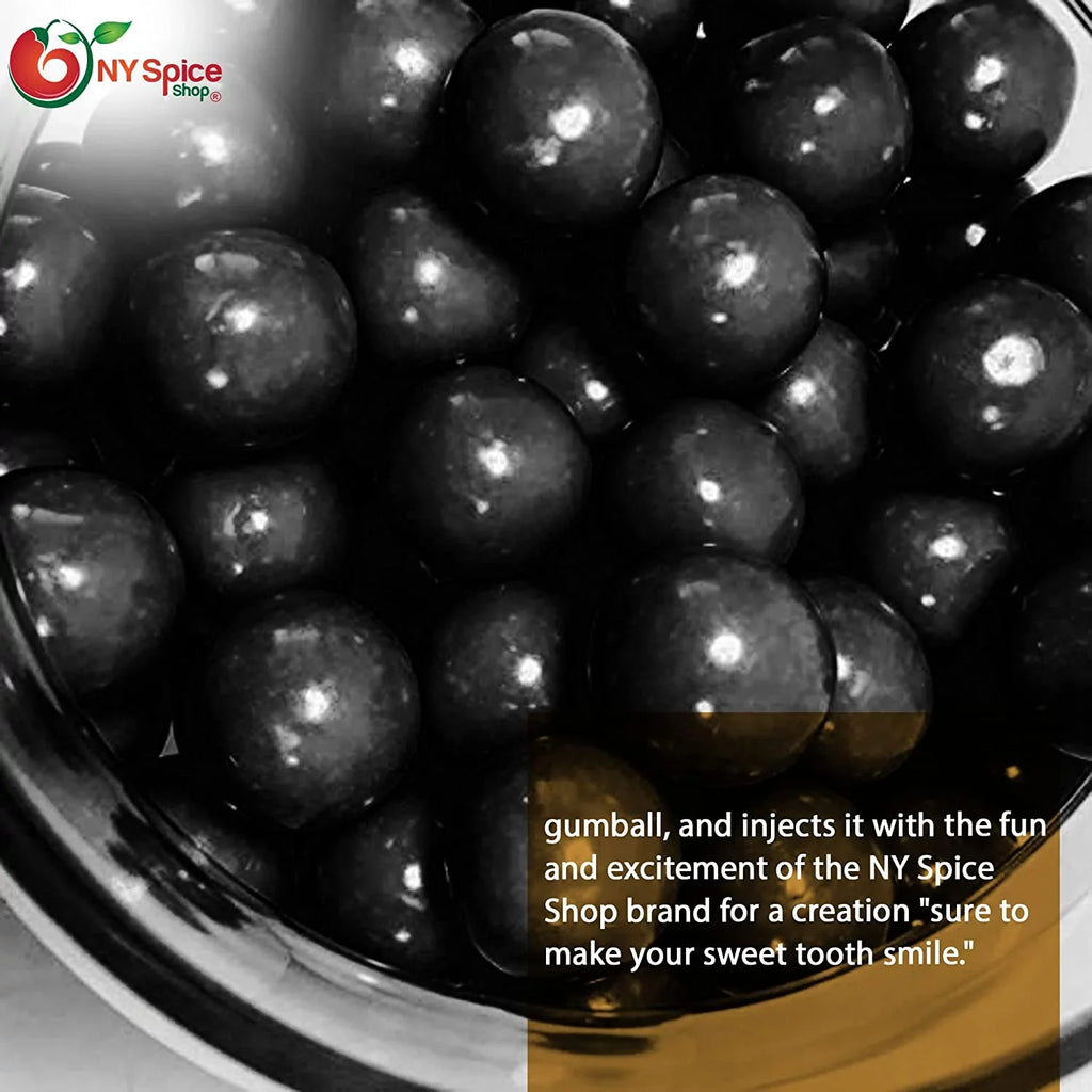 NY SizePICE SizeHOP Black Gumballs - 5 Pound - Approx. 50 Pieces Per Pound - Tutti Frutti Flavor