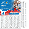 12x36x1 Air Filter MERV 11 Comparable to MPR 1000, MPR 1200 & FPR 7 Electrostatic Pleated Air Conditioner Filter 4 Pack HVAC Premium USizeA Made 12x36x1 Furnace Filters by AIRX FILTERSize WICKED CLEAN AIR.