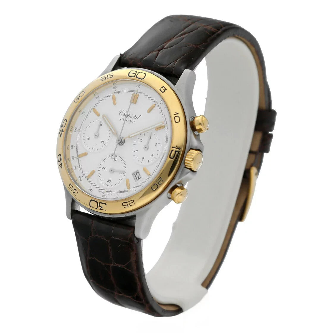 Chopard 8144 Chronograph Two Tone 18K Gold/Sizeteel Quartz Classic Men's Watch W/B