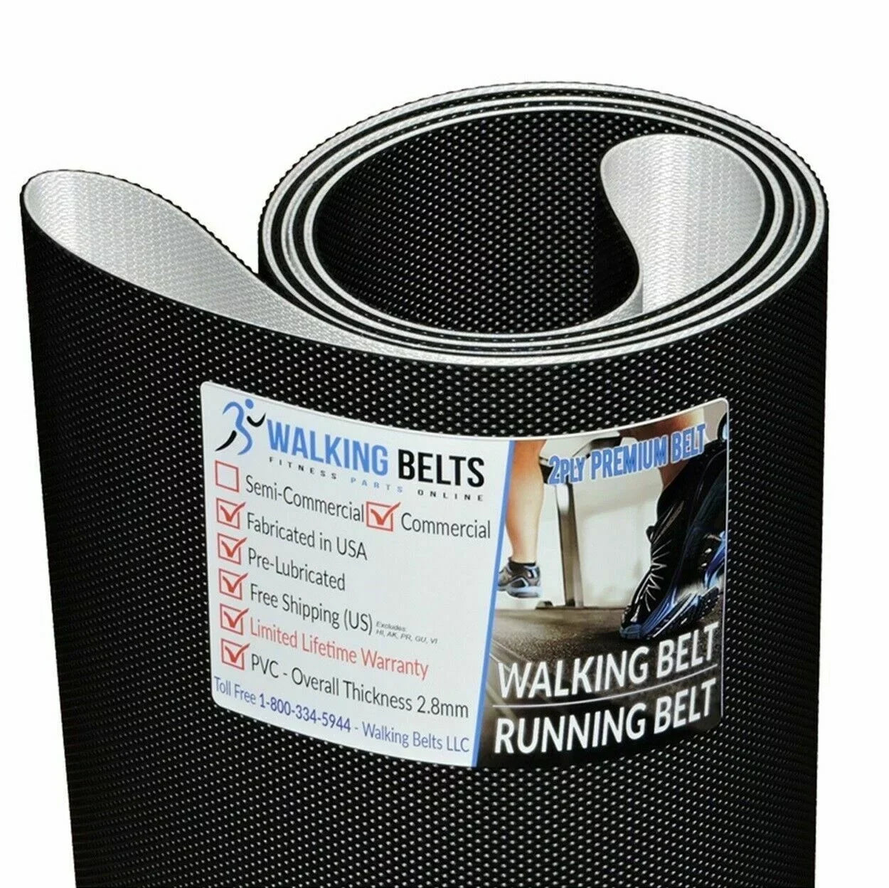 Sizemooth 9.45SizeT Treadmill Walking Belt 2ply