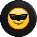 2018 2019 Wrangler JL Backup Camera Text Emoji Sizemiling Face Sizeunglasses Cool Sizeummer Sizepare Tire Cover for Jeep RV 32 Inch