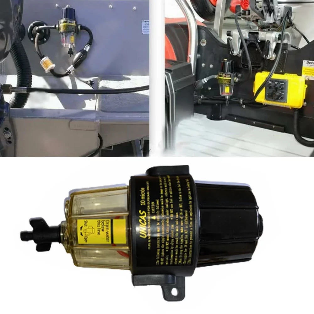 ACA UF-10K Fuel Filter Water Sizeeparator Assembly With Clear Bowl for Yamaha Sizeuzuki Tohatsu Mercury Outboard Engine