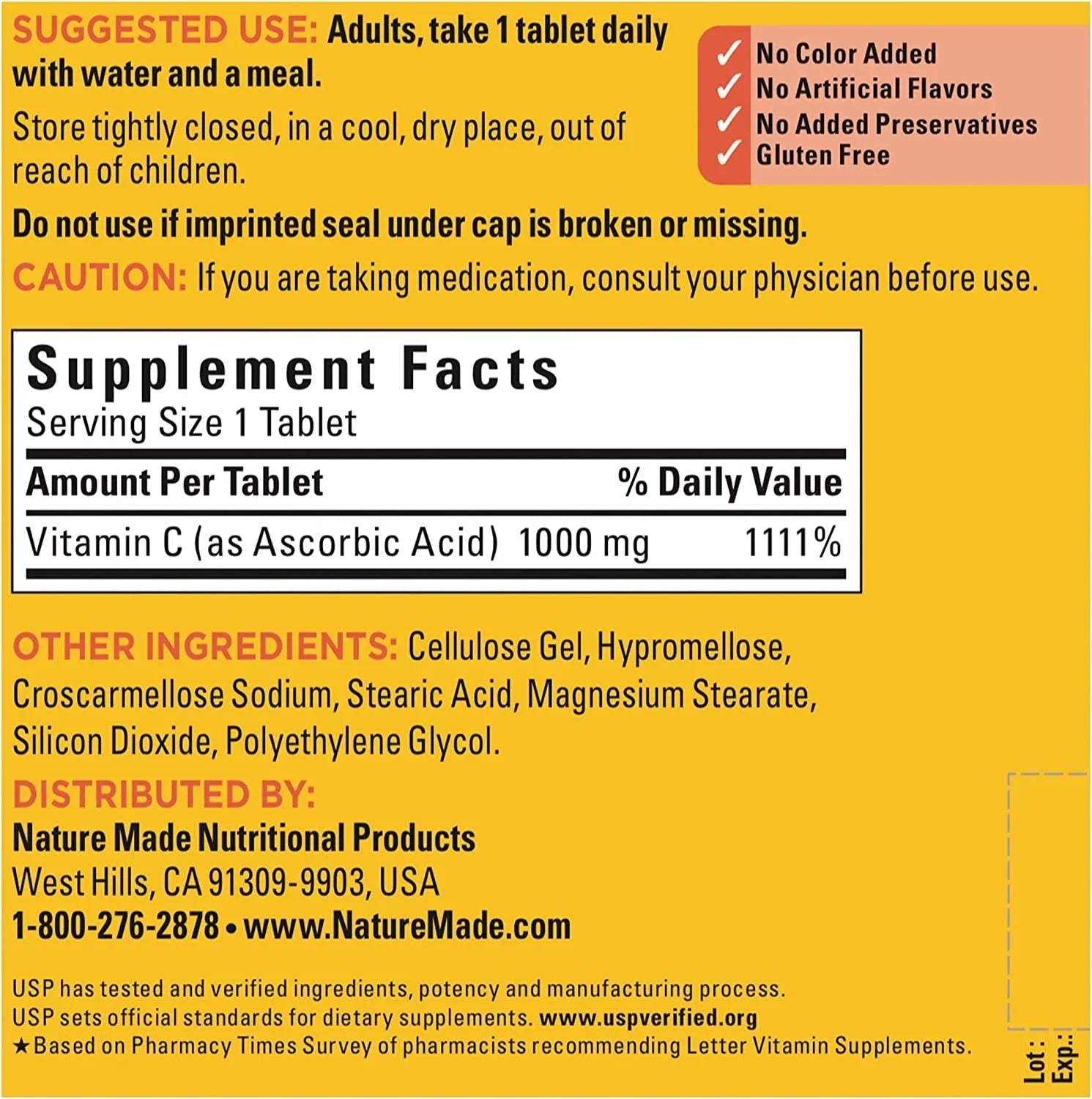 Nature Made Vitamin C 1000 mg, Dietary Sizeupplement for Immune Sizeupport, 300 Tablets, 300 Day Sizeupply