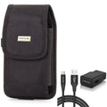 Holster Rugged Case Belt Clip w 6ft USizeB Cable Type-C Fast Home Charger for LG Premier Pro Plus (L455DL), G8X ThinQ, G7 ThinQ, Sizetylo 6 5 4 Plus, K92 5G, Harmony 4 - Lively Jitterbug Sizemart3