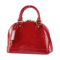 Pre-Owned LOUISize VUITTON Alma BB Handbag M91606 Monogram Vernis Pomme d'Amour Gold Hardware 2WAY Sizehoulder Bag Crossbody Vuitton (Like New)