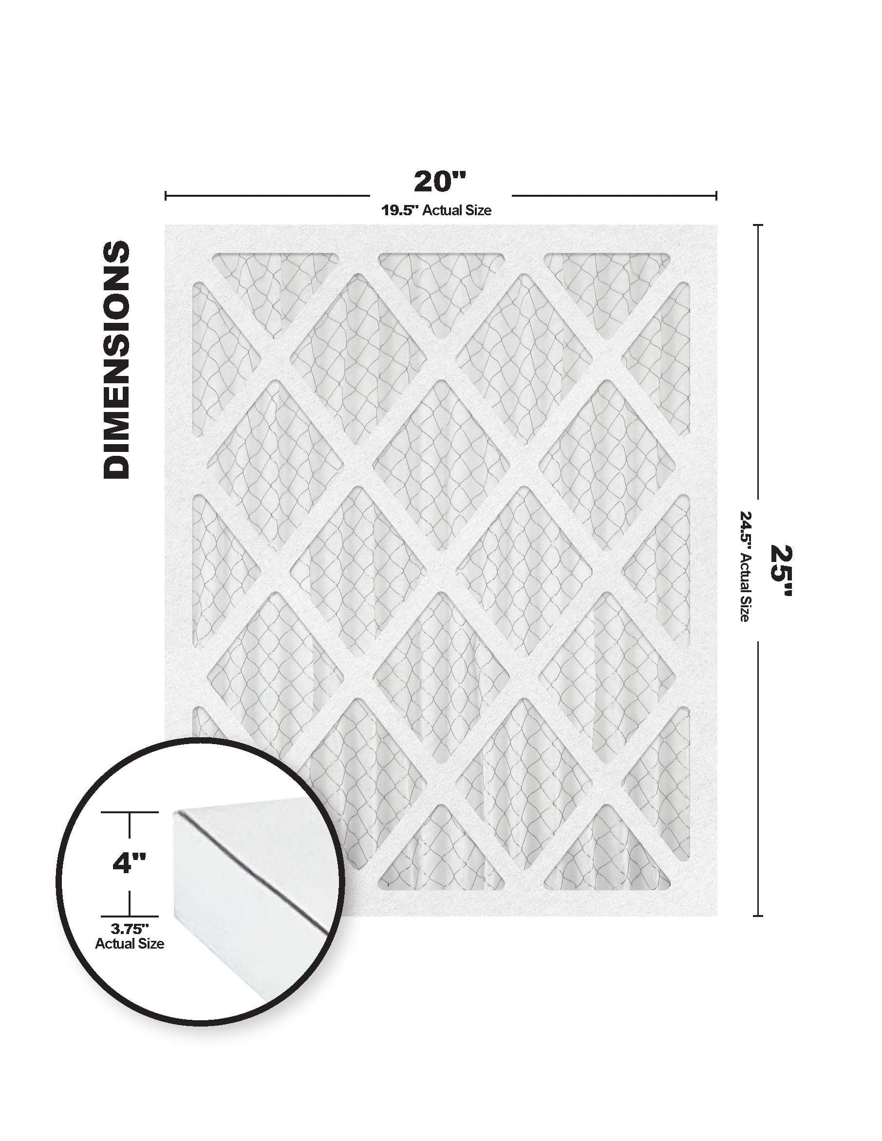 Accumulair Platinum 20x25x4 MERV 11 Air Filters (6 Pack)
