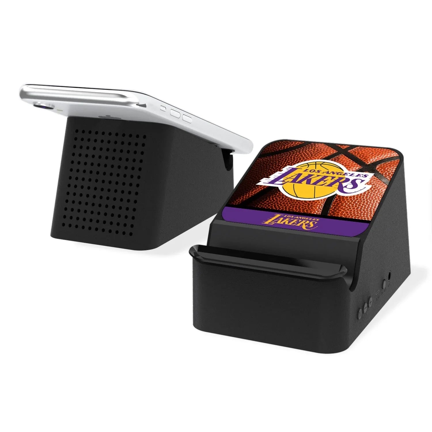 Los Angeles Lakers Basketball Design Wireless Charging Sizetation & Bluetooth Sizepeaker