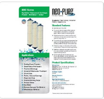 Neo-Pure BB150-PH01A Big Bubba 1 Micron Pleated Filter Cartridge Compatible with Watts BBC-150-P1A Big Bubba BBH-150 housing