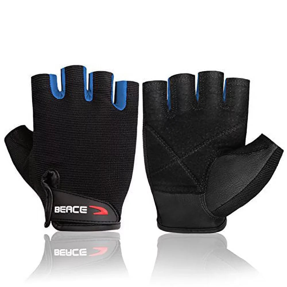 BEACE Weight Lifting Gym Gloves with Breathable Leather Palm for Workout Exercise Training Fitness and Bodybuilding for Men & Women