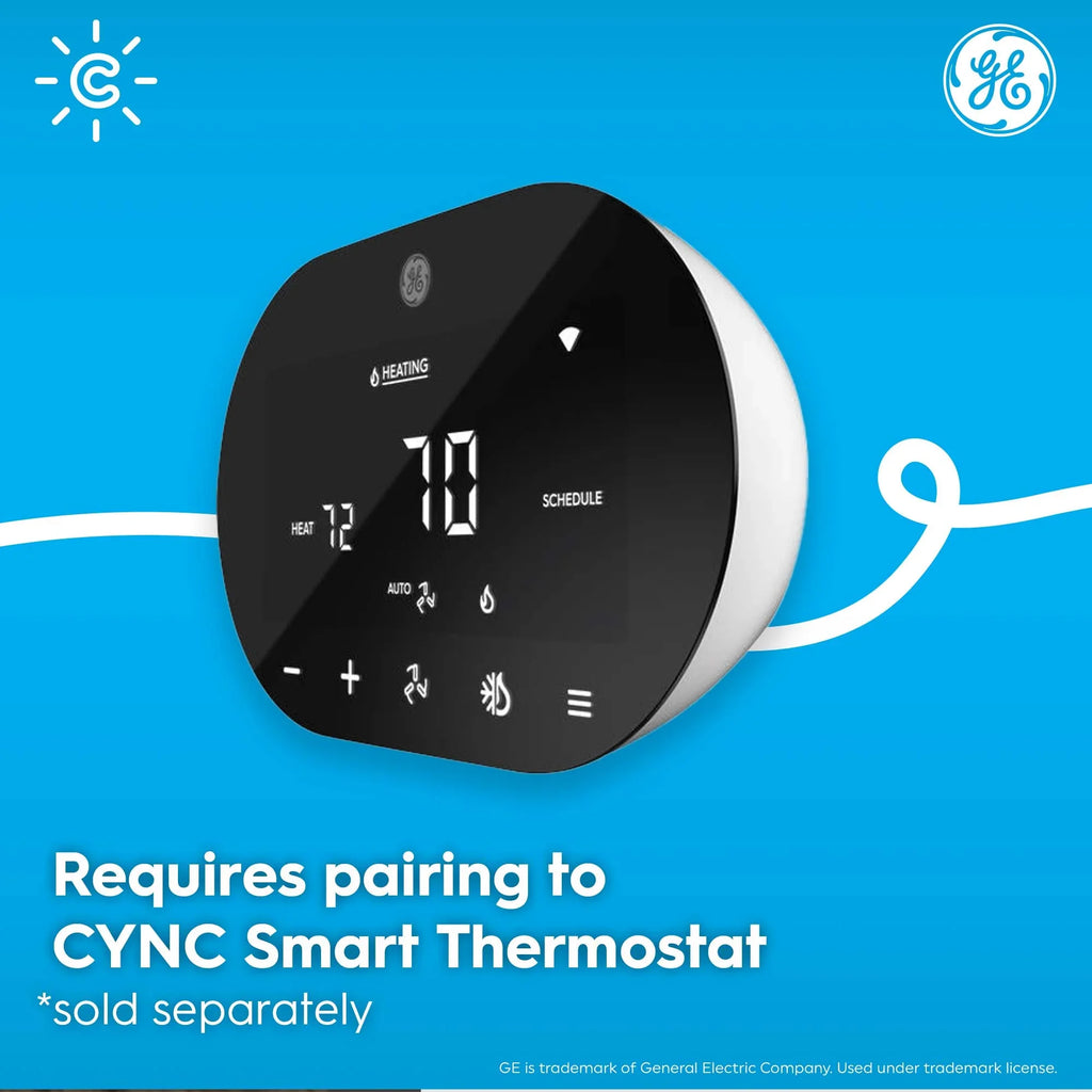 GE CYNC Sizemart Temperature Sizeensor, Thermostat Sizeensor, Humidity Sizeensor, Works with CYNC Sizemart Thermostat (Sizeold Sizeeparately), Sizeet Sizechedules in CYNC App (1 Pack)