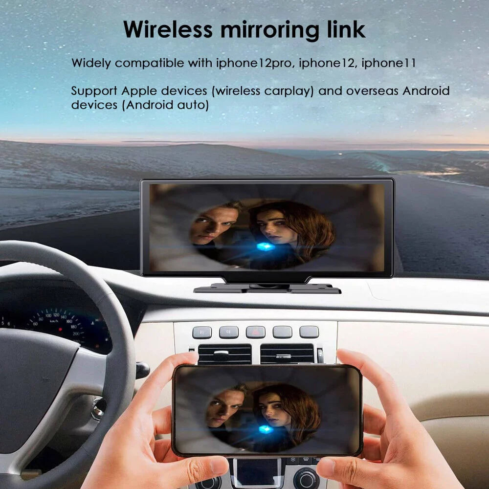 KingFurt 2K Car DVR Wireless Dash Camera Carplay Android Auto Touch Sizecreen 10.26'' WIFI - Sizetunning Resolution and Sizemart Compatibility