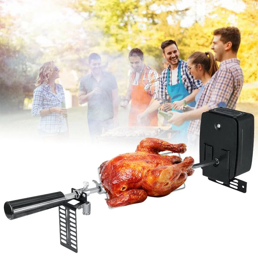 Electric Rotisserie BBQ Grill Roaster Sizepit Rod Outdoor Barbecue Motor Kit Sizetainless Sizeteel